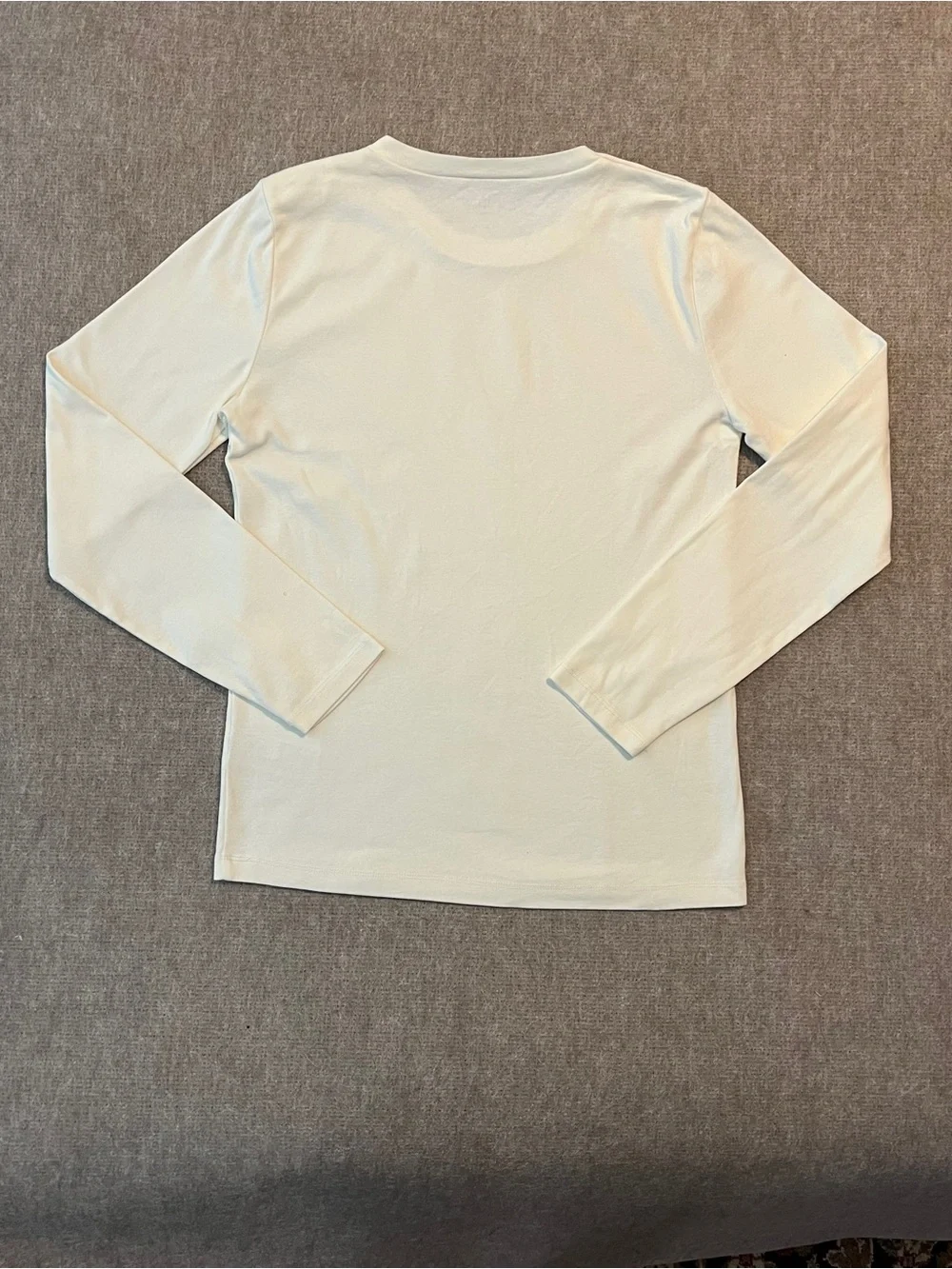 Crew Perfect Fit Cream Gold Button Shoulder Long Sleeve Top Large